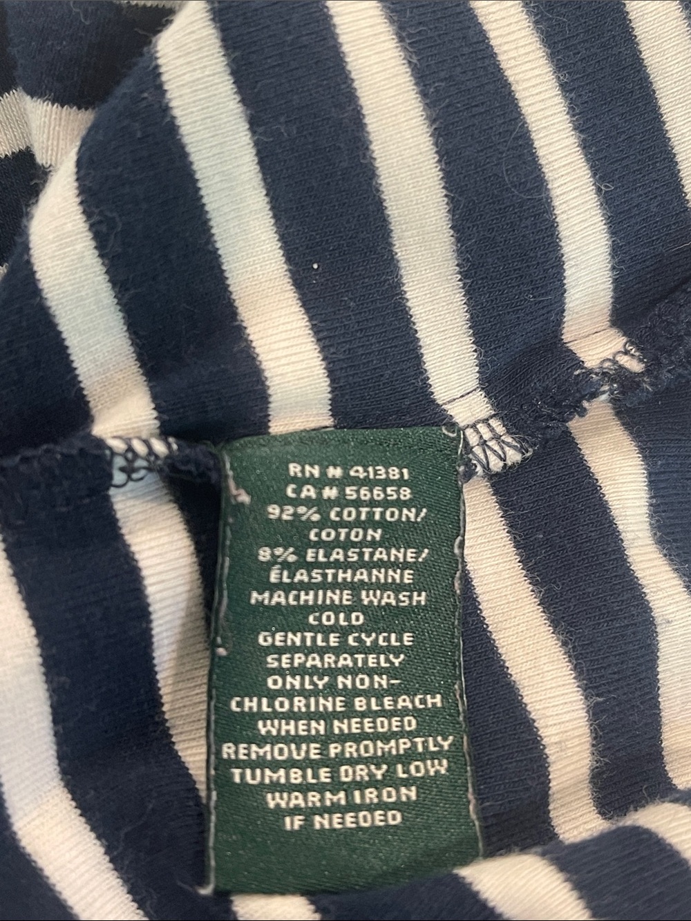 Ralph Lauren Nautical Striped Cotton Navy and White Boatneck Top Size S - Picture 8 of 8